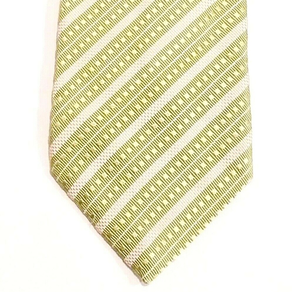 Canali Mint Green White Striped Tie Italy